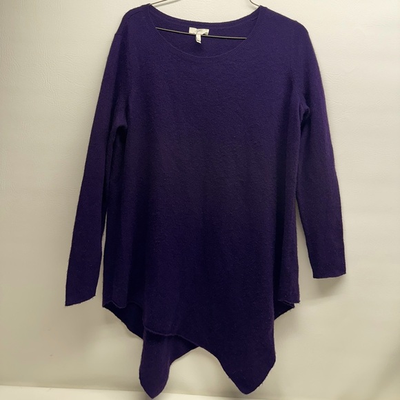 Joie Tambrel Asymmetrical Cashmere Wool Sweater Tunic Purple size S - Picture 1 of 8
